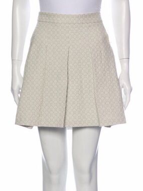 10 Crosby Derek Lam Cream Textured A-Line Skirt